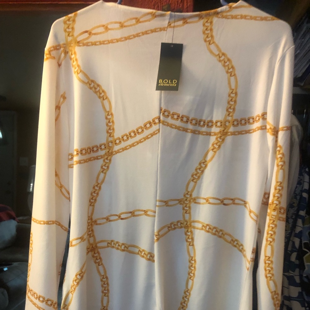 Women's Chain Print top White and Gold